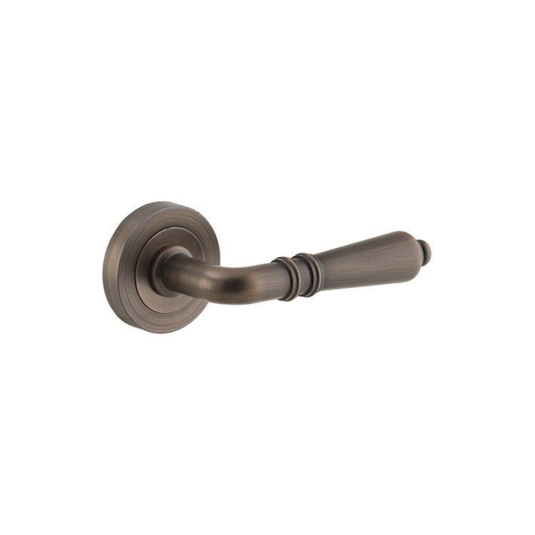 IVER Sarlat Solid Brass Round Rose Door Handle – Multiple Finishes Available - Entry - Point - 9201 - Iver