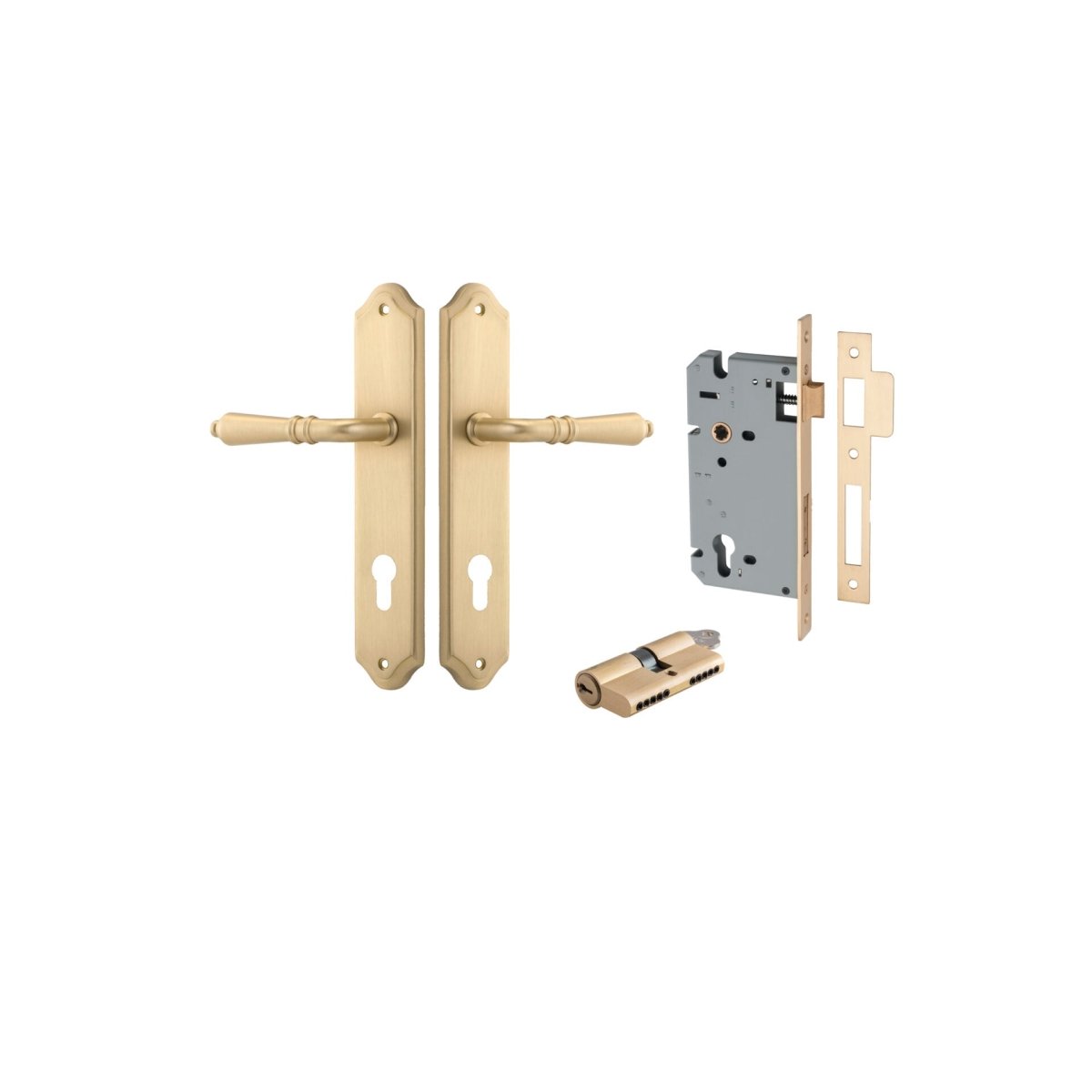 IVER Sarlat Solid Brass Shouldered Door Handle – Multiple Finishes Available - Entry - Point - 15212KENTR60KK - Iver