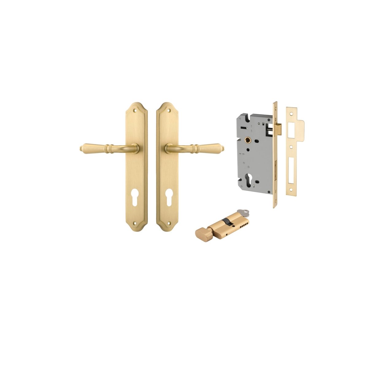 IVER Sarlat Solid Brass Shouldered Door Handle – Multiple Finishes Available - Entry - Point - 16212KENTR60KT - Iver