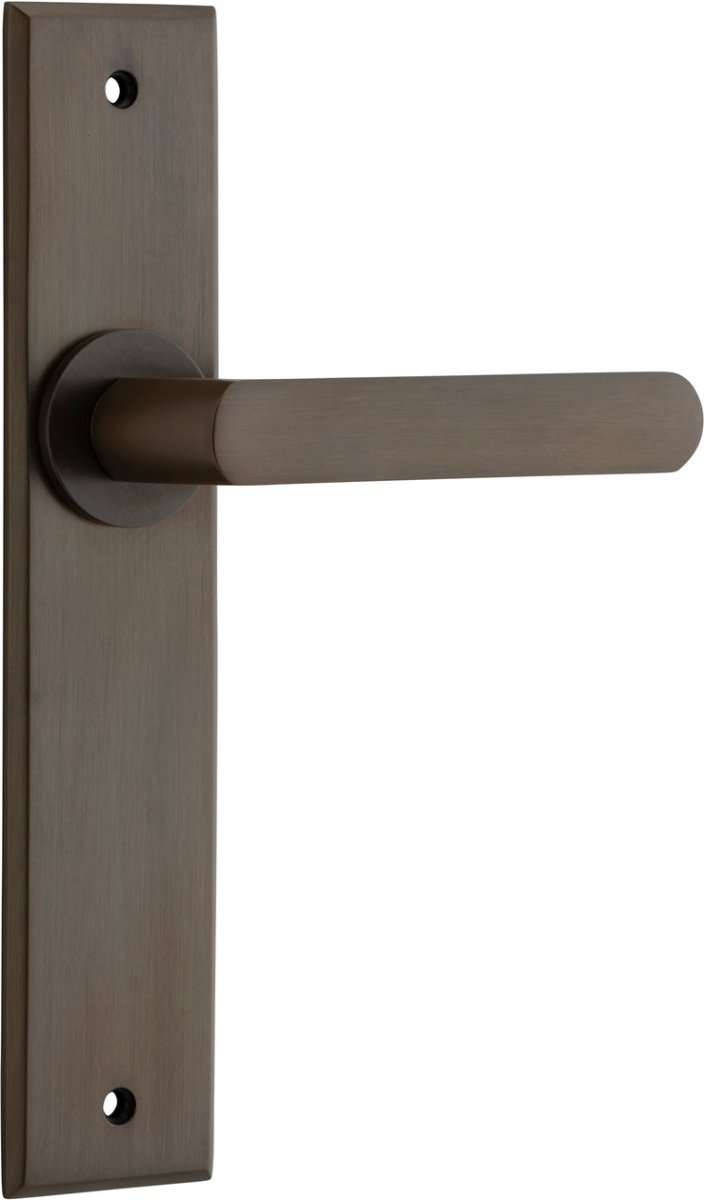 Osaka Lever - Chamfered Backplate - Entry Point - Iver - Signature Brass - Door Levers