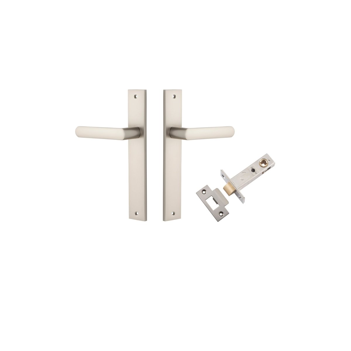 Osaka Lever - Rectangular Backplate - Entry Point - Iver - Satin Nickel - Door Levers