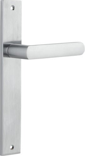 Osaka Lever - Rectangular Backplate - Entry Point - Iver - Brushed Chrome - Door Levers