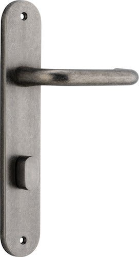 Oslo Oval DDA Compliant - Entry Point - Iver - Distressed Nickel - Door Levers