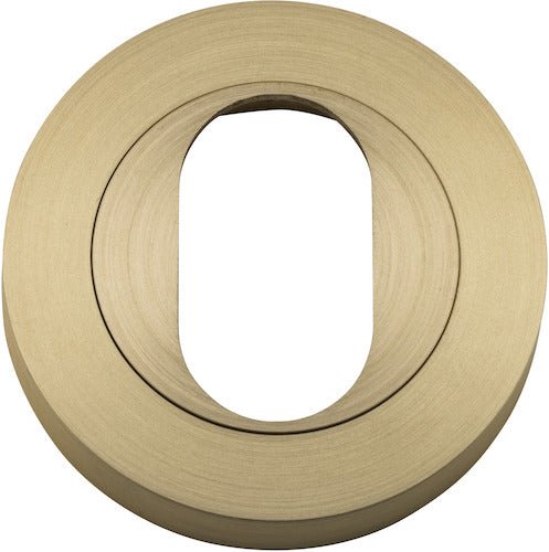 Oval Escutcheon - Round - Entry Point - Iver - Brushed Brass - Escutcheons