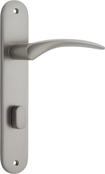 Oxford Lever - Oval Backplate - Entry Point - Iver - Satin Nickel - Door Levers