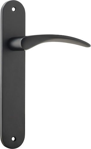 Oxford Lever - Oval Backplate - Entry Point - Iver - Matt Black - Door Levers