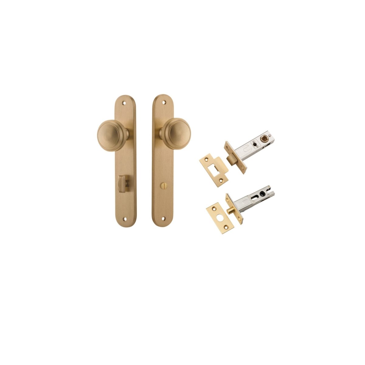 Paddington Knob - Oval Backplate - Entry Point - Iver - Brushed Brass - Door Knobs