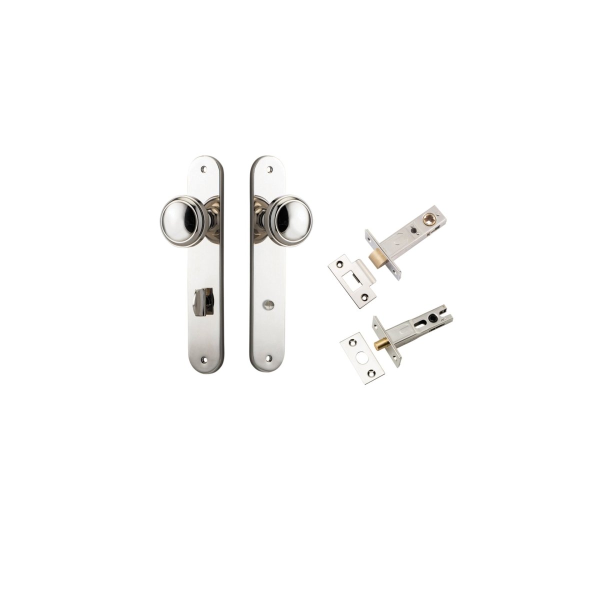 Paddington Knob - Oval Backplate - Entry Point - Iver - Polished Nickel - Door Knobs