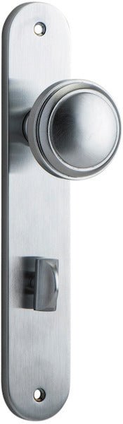 Paddington Knob - Oval Backplate - Entry Point - Iver - Brushed Chrome - Door Knobs