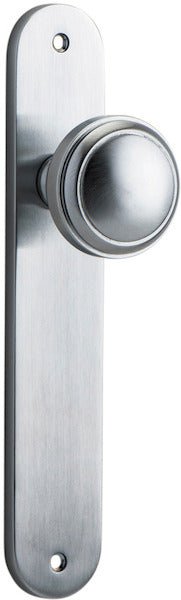 Paddington Knob - Oval Backplate - Entry Point - Iver - Brushed Chrome - Door Knobs