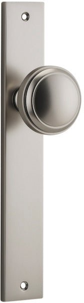 Paddington Knob - Rectangular Backplate - Entry Point - Iver - Satin Nickel - Door Knobs