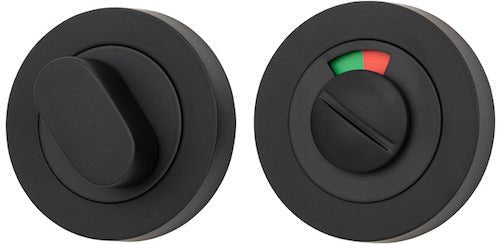 Round Privacy Turn with Indicator - Ella Grace - Iver - Matt Black - Tube Latches & Bolts