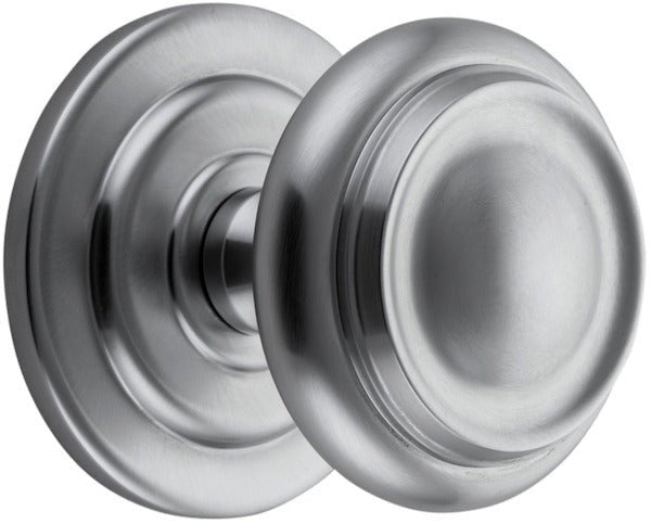 Sarlat Centre Door Knob - Entry Point - Iver - Brushed Chrome - Centre Door Knobs