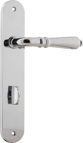 Sarlat Lever - Oval Backplate - Entry Point - Iver - Polished Chrome - Door Levers