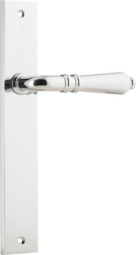 Sarlat Lever - Rectangular Backplate - Entry Point - Iver - Polished Chrome - Door Levers