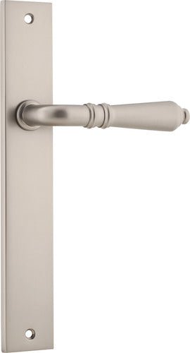 Sarlat Lever - Rectangular Backplate - Entry Point - Iver - Satin Nickel - Door Levers