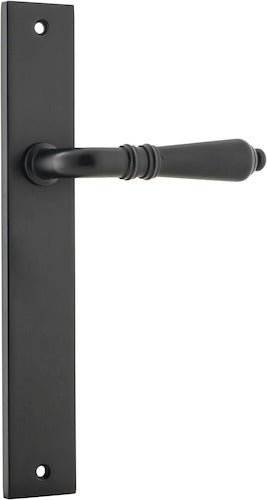 Sarlat Lever - Rectangular Backplate - Entry Point - Iver - Matt Black - Door Levers