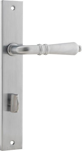 Sarlat Lever - Rectangular Backplate - Entry Point - Iver - Brushed Chrome - Door Levers