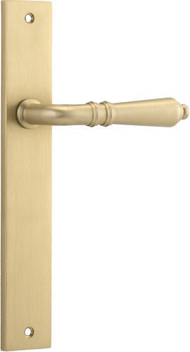 Sarlat Lever - Rectangular Backplate - Entry Point - Iver - Satin Nickel - Door Levers