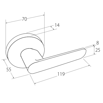 Sceptre Handle By Zanda - Satin Brass - Entry - Point - 11503.SB - Zanda