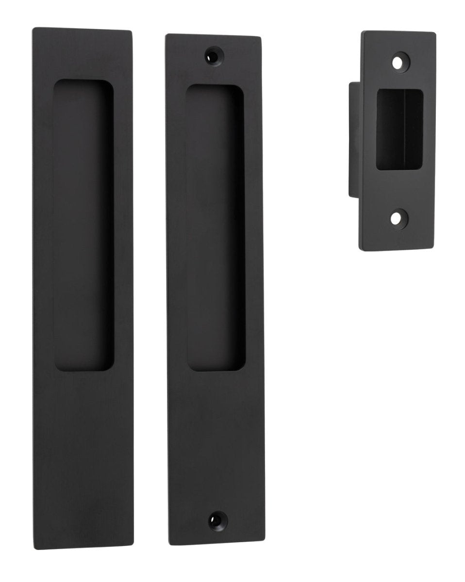 Sliding Door Flush Pull Passage - Rectangular - Entry Point - Iver - Matt Black - Sliding Door Pulls