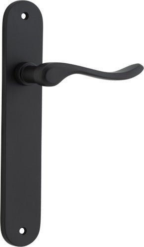 Stirling Lever - Oval Backplate - Entry Point - Iver - Matt Black - Door Levers