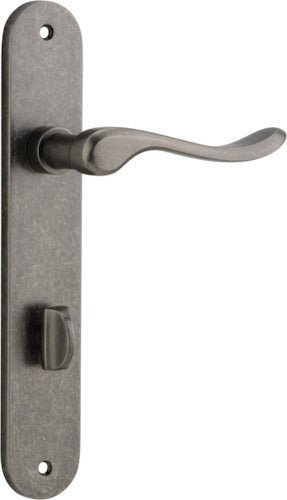 Stirling Lever - Oval Backplate - Entry Point - Iver - Distressed Nickel - Door Levers