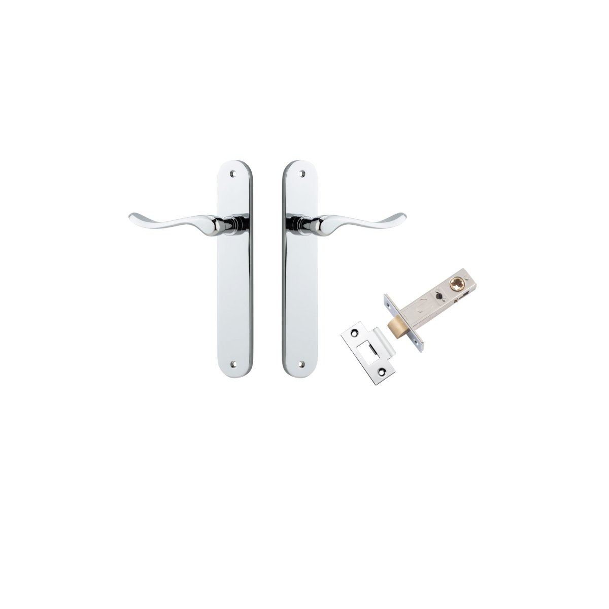 Stirling Lever - Oval Backplate - Entry Point - Iver - Polished Chrome - Door Levers