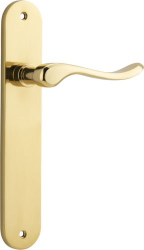 Stirling Lever - Oval Backplate - Entry Point - Iver - Polished Brass - Door Levers