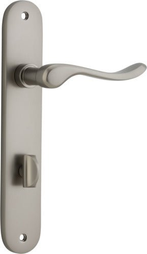 Stirling Lever - Oval Backplate - Entry Point - Iver - Satin Nickel - Door Levers