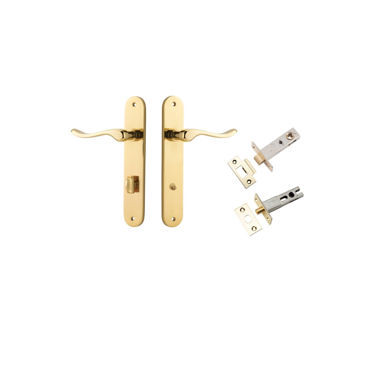 Stirling Lever - Oval Backplate - Entry Point - Iver - Polished Brass - Door Levers