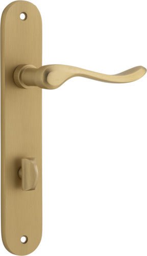 Stirling Lever - Oval Backplate - Entry Point - Iver - Brushed Brass - Door Levers