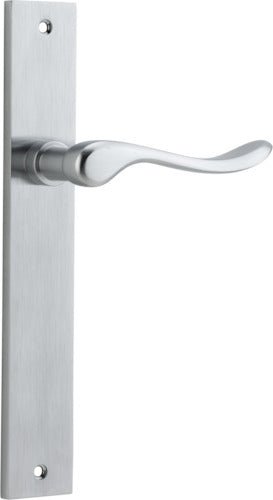 Stirling Lever - Rectangular Backplate - Entry Point - Iver - Brushed Chrome - Door Levers