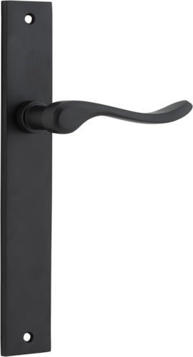 Stirling Lever - Rectangular Backplate - Entry Point - Iver - Matt Black - Door Levers