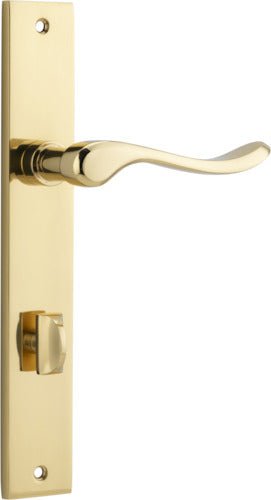 Stirling Lever - Rectangular Backplate - Entry Point - Iver - Polished Brass - Door Levers