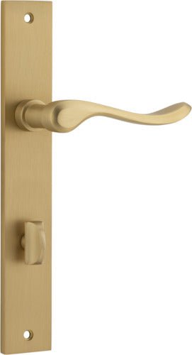 Stirling Lever - Rectangular Backplate - Entry Point - Iver - Brushed Brass - Door Levers