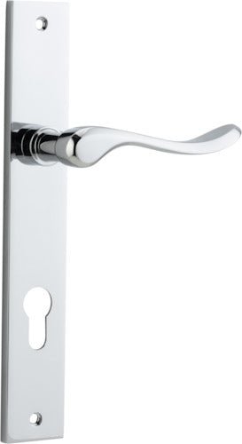 Stirling Lever - Rectangular Backplate - Entry Point - Iver - Polished Chrome - Door Levers