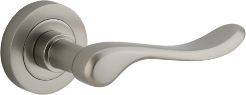 Stirling Lever - Round Rose - Entry Point - Iver - Satin Nickel - Door Levers