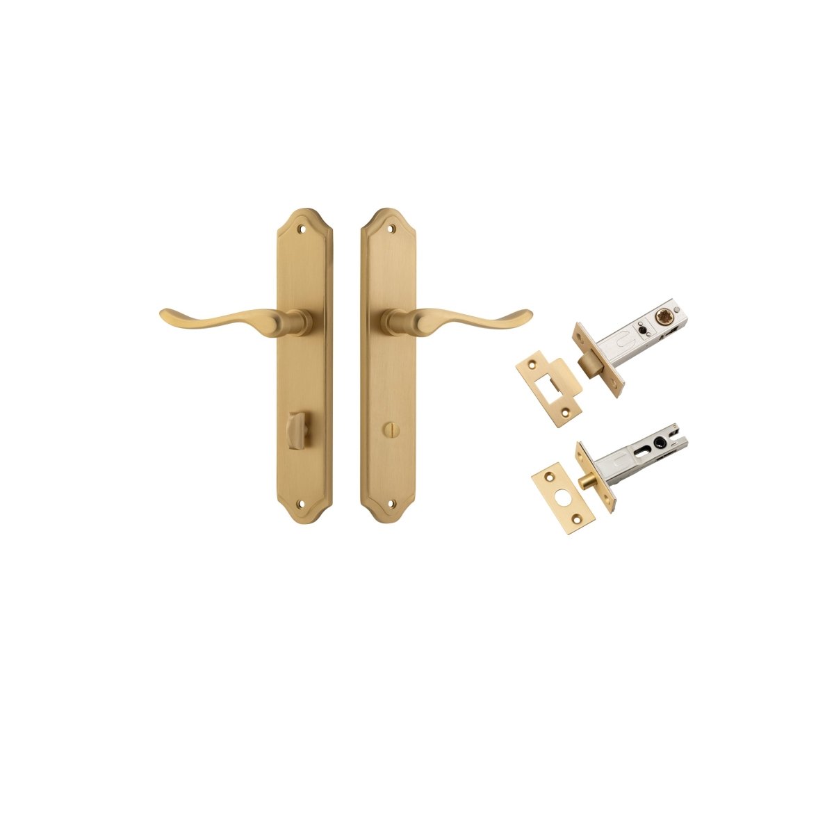 Stirling Lever - Shouldered Backplate - Entry Point - Iver - Brushed Brass - Door Levers