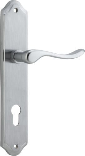 Stirling Lever - Shouldered Backplate - Entry Point - Iver - Brushed Chrome - Door Levers