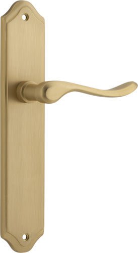 Stirling Lever - Shouldered Backplate - Entry Point - Iver - Brushed Brass - Door Levers