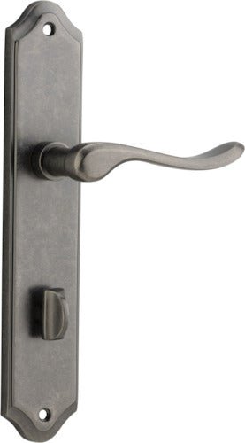 Stirling Lever - Shouldered Backplate - Entry Point - Iver - Distressed Nickel - Door Levers