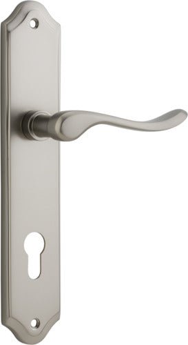 Stirling Lever - Shouldered Backplate - Entry Point - Iver - Satin Nickel - Door Levers