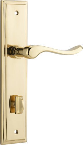 Stirling Lever - Stepped Backplate - Entry Point - Iver - Polished Brass - Door Levers