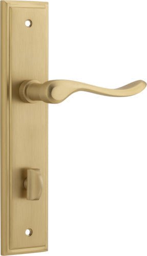 Stirling Lever - Stepped Backplate - Entry Point - Iver - Brushed Brass - Door Levers