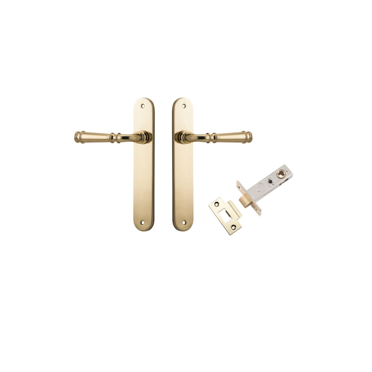 Verona Lever - Oval Backplate - Entry Point - Iver - Polished Brass - Door Levers