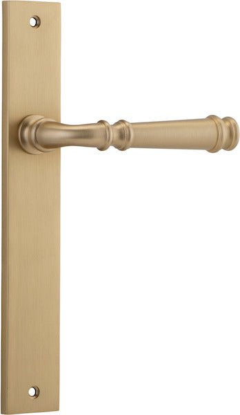 Verona Lever - Rectangular Backplate - Entry Point - Iver - Polished Brass - Door Levers