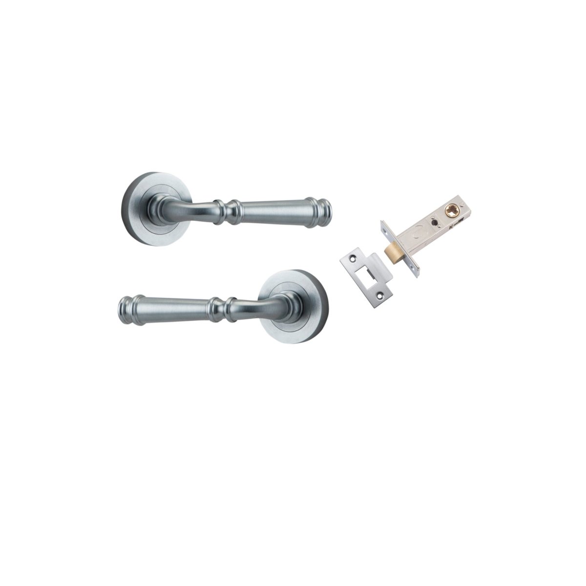 Verona Lever - Round Rose - Entry Point - Iver - Brushed Chrome - Door Levers