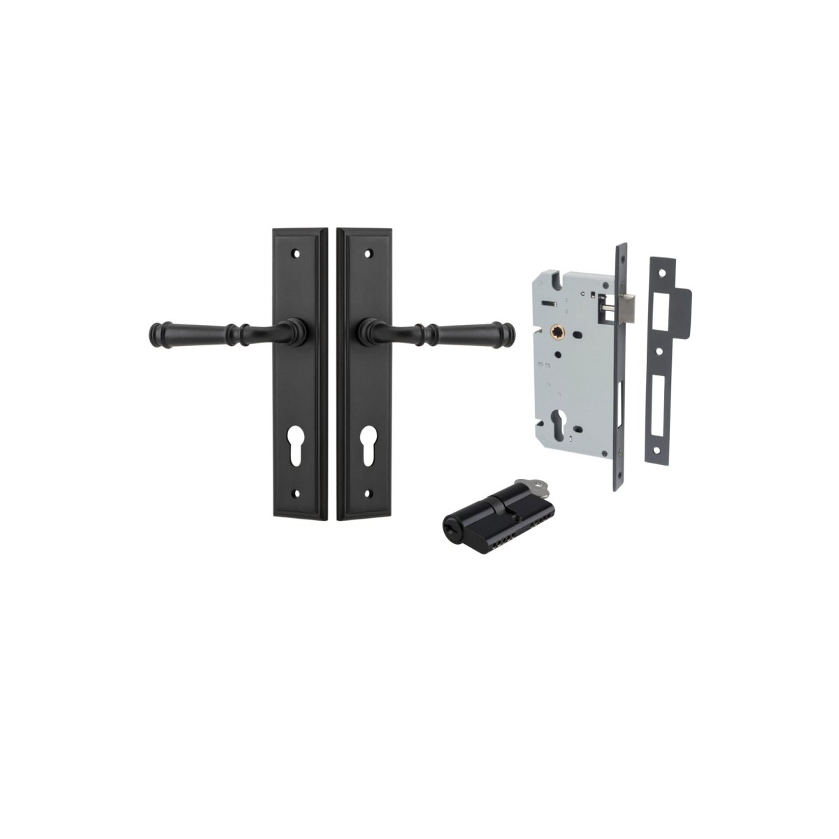 Verona Lever - Stepped Backplate - Entry - Point - 12742KENTR60KK - Iver