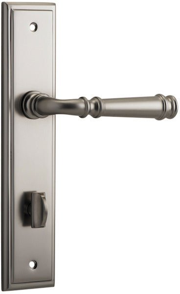 Verona Lever - Stepped Backplate - Entry Point - Iver - Satin Nickel - Door Levers